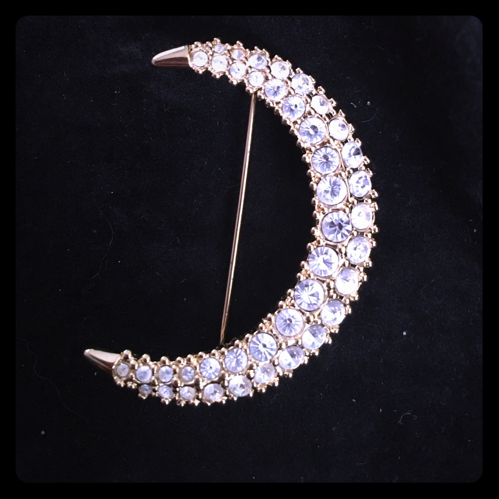 Swarovski Cresent pin